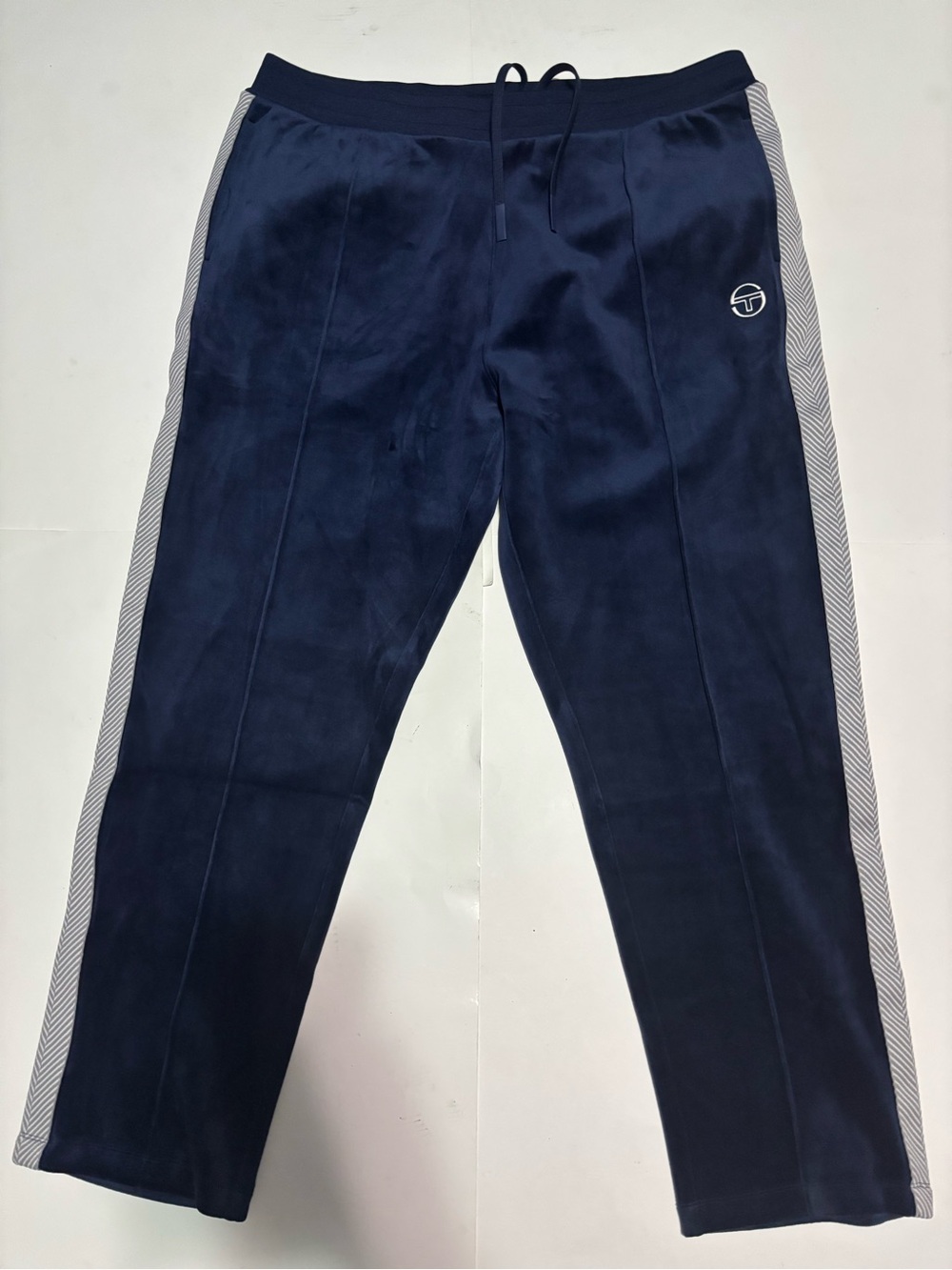 Sergio Tacchini Maglia Velour Track Navy Blue/ Sizes Vary Herringbone Stripe